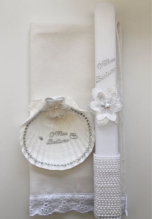 Velas Batizado, 1ª Comunhão/ Concha/ Toalha (NOVO)