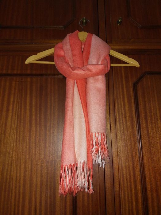 Écharpe cor salmão "degradé"