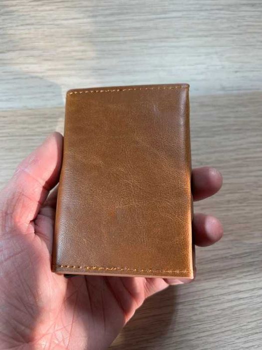 Nova carteira RFID (proteção contactless) - Porta moedas - Castanha