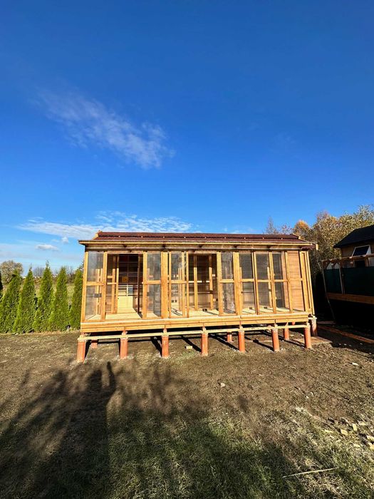 Gołębnik 7m x 2m Woliera 1m x 6m Wyposażenie delux