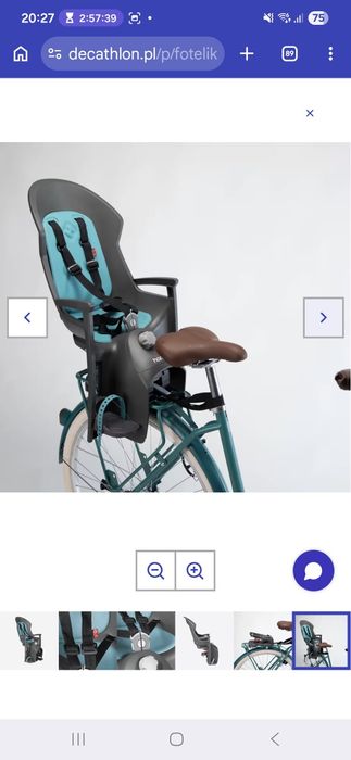 Fotelik rowerowy dziecięcy Hamax Chill na bagażnik