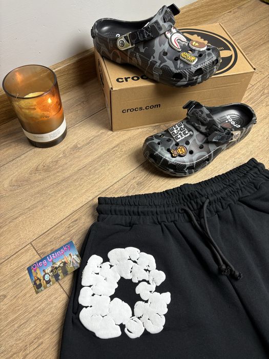 Denim Tears The Cotton Wreath Shorts (Black) (krótkie spodenki)
