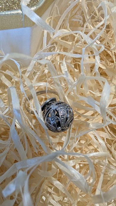 Гарний масивний срібний 925 набір з фіанітами кольцо, перстень, каблуч