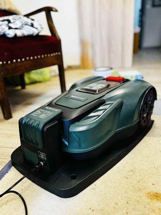 Robot koszący Parkside 20V Smart – NOWY, rozpakowany, stacja dokująca, WiFi/Bluetooth