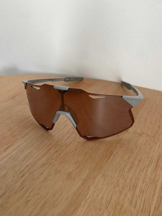 Óculos 100% HYPERCRAFT Matte Stone Grey c/ lente Crimson Silver Mirror