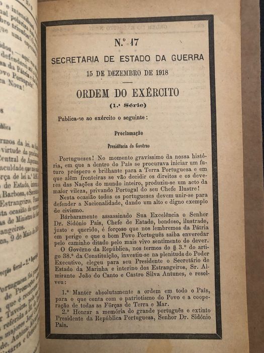 Exército (1863) / A. José de Almeida/ Sidónio Pais/ Mutilados Grande Guerra
