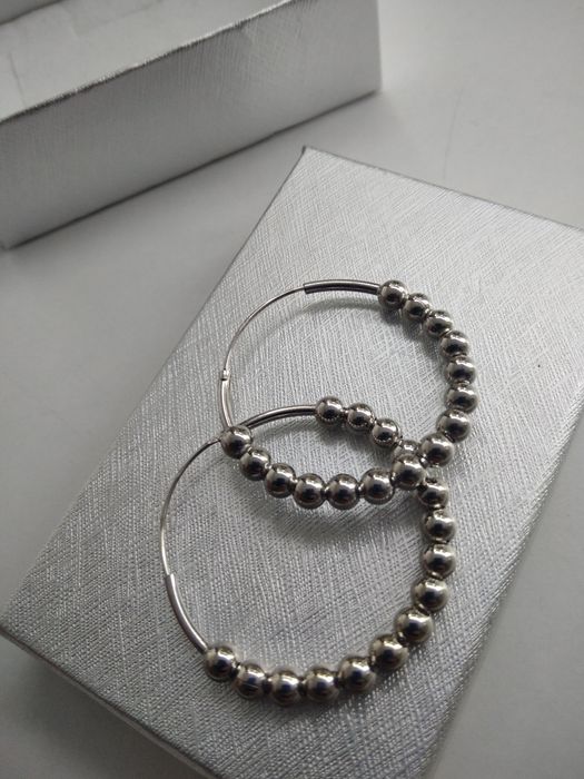 Srebrne kolczyki kola z kulkami srebro 925  898