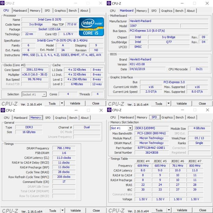 HP 8300 Elite SFF I5-3570,16GB RAM,256GB SSD,GTX 1050 Ti,Audigy,Win10