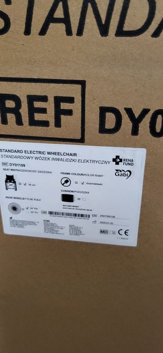 Nowy Wózek inwalidzki elektryczny STANDARDOWY DY01109