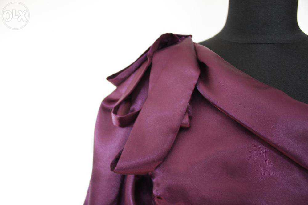 Fioletowa suknia asymetryczna r. 36, handmade
