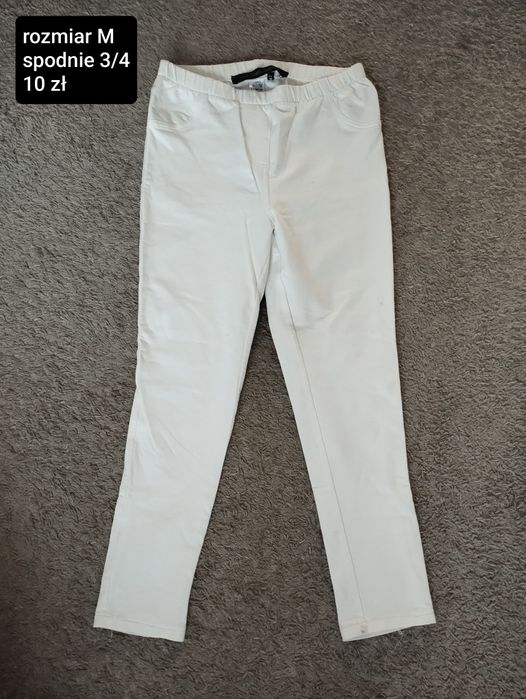 Spodnie legginsy białe 3/4 rozmiar M