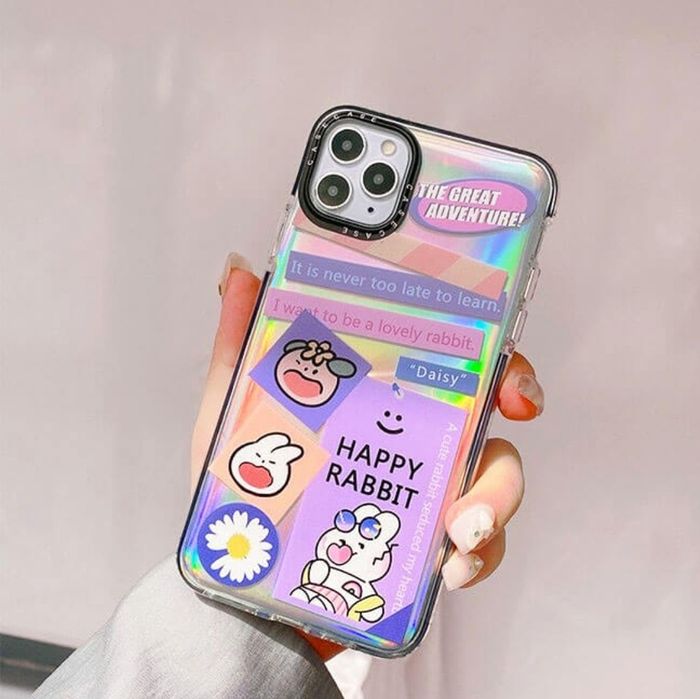 Etui Iphone 12/12 Pro, tęczowe, przeźroczyste, Kawaii Mode, OKAZJA