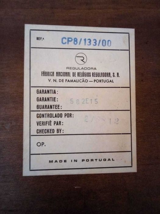 Relógio cavalinho - Reguladora