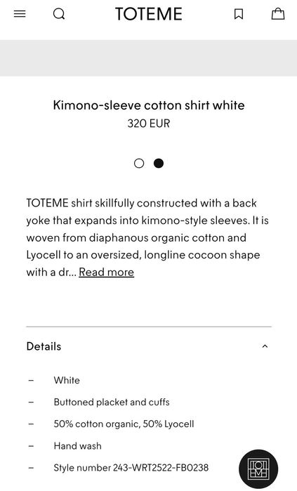 Сорочка Toteme size 36/38