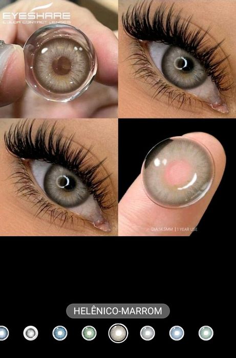 Lentes de contacto coloridas, moda elegante.