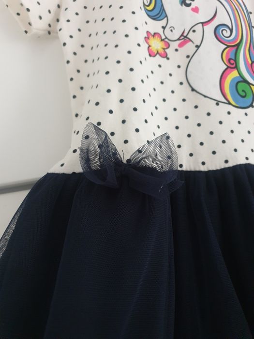 128 7-8 lat nowa sukieneczka z tiulem konik