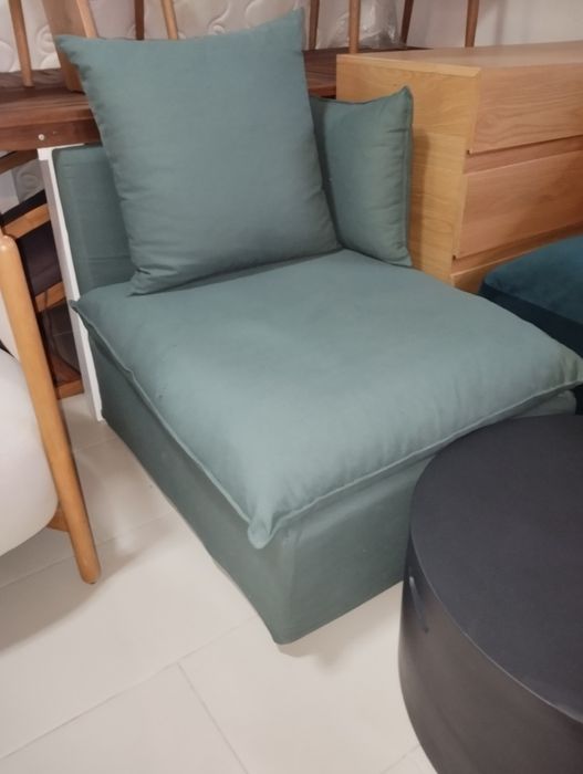 Sofá de canto verde