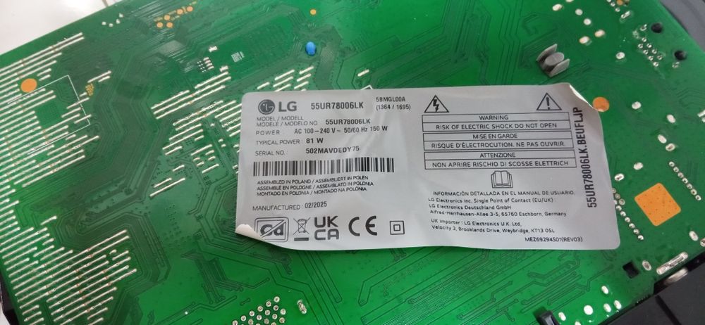 Peças TV LG 55UR78006LK