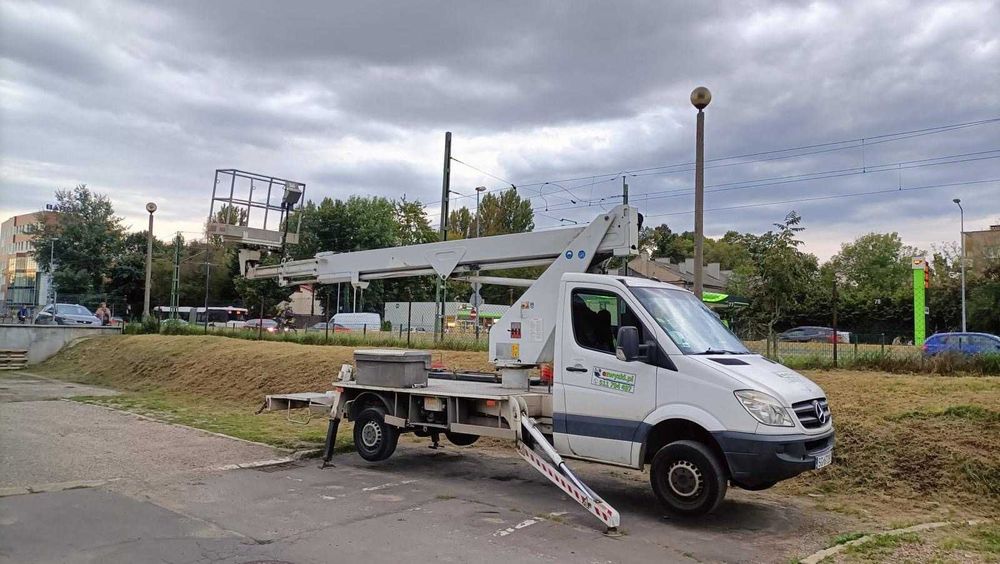 Podnośnik koszowy, zwyżka wynajem z operatorem, bez operatora od 6-35m