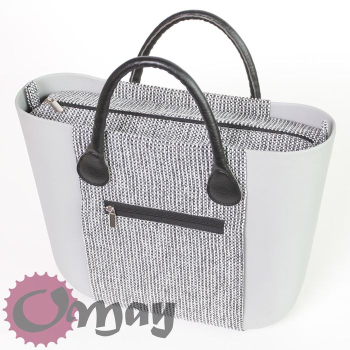 Czarny organizer do OBAG STANDARD +OPASKA Pionowa plecionka OMAY
