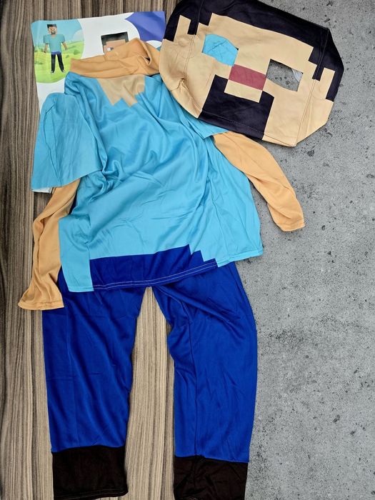 Strój przebranie Steve z Minecraft dla dzieci rozm M nowy