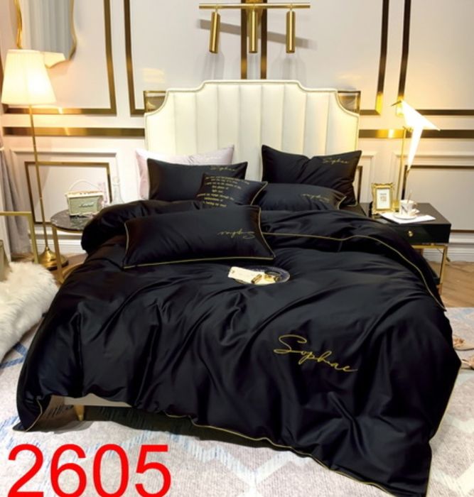 Pościel 200x220 Premium Luksusowa Satyna Haft