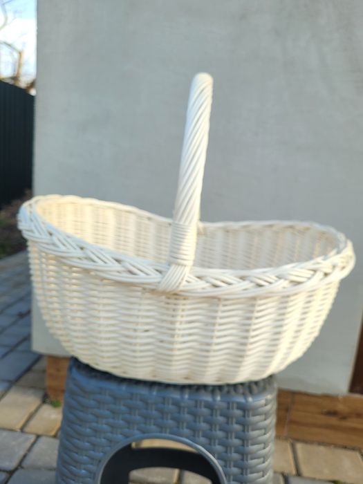Кошики човники з білої та коричневої  лози