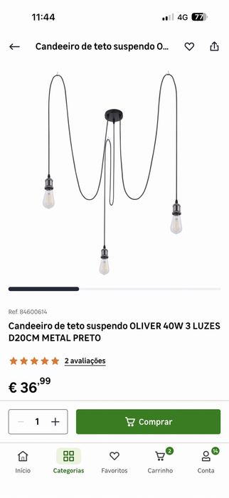 Candeeiro com lampada
