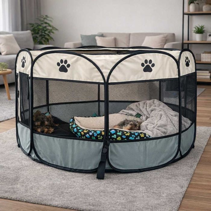 Kojec podróżny dla zwierząt składany materiałowy