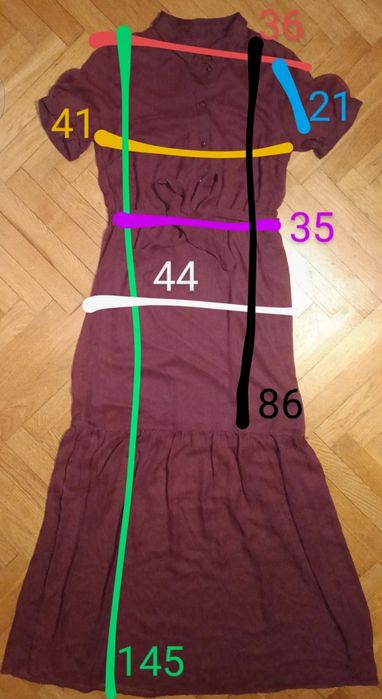 Bordowa sukienka maxi z kołnierzem Vero Moda m/38