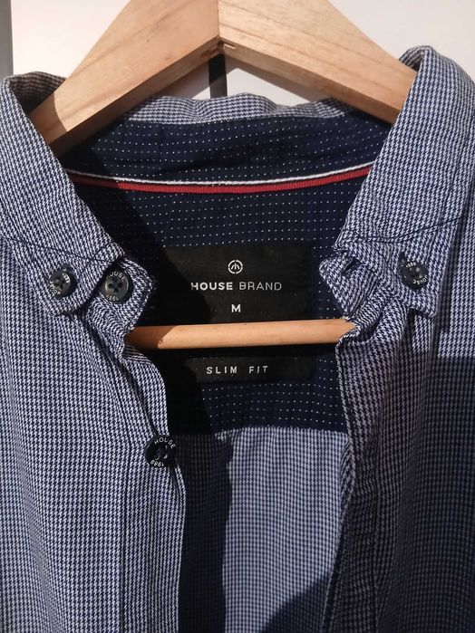 Koszula męska House Slim Fit w kratkę rozmiar M 100% bawełna