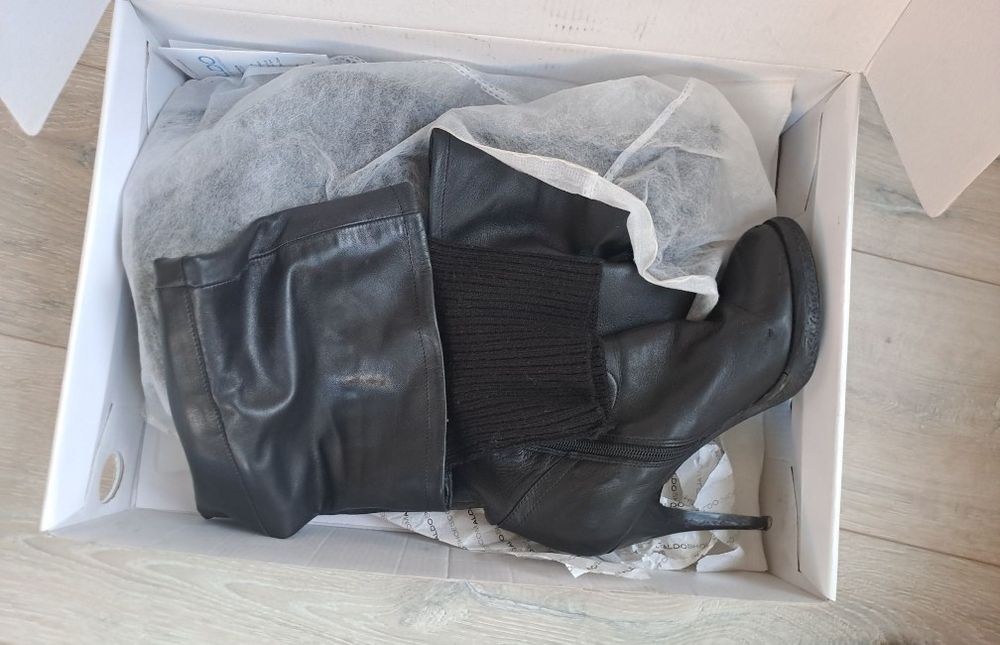Skórzane kozaki za kolano Aldo, rozmiar 36, skóra naturalna