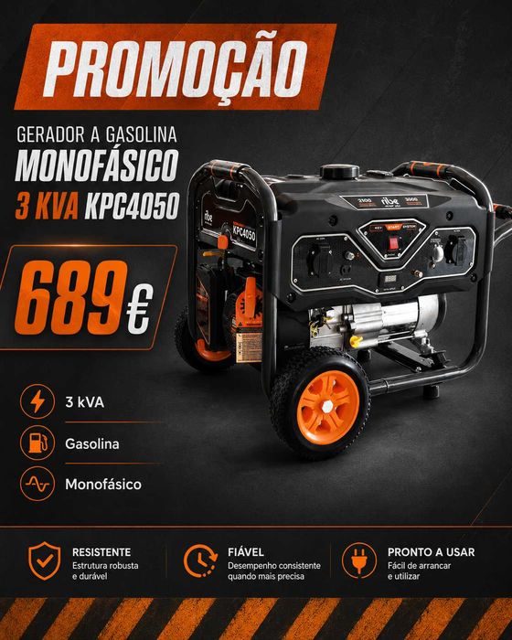 Gerador a Gasolina Monofásico 3 kVA KPC4050 KPC LL29