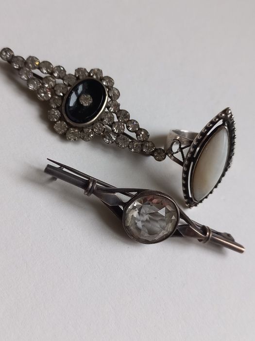 Кольца и брошь серебро 875проба звезда