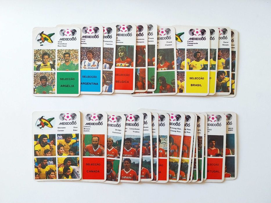 28 calendários MEXICO 86 (20 diferentes) 1986 | lote futebol
