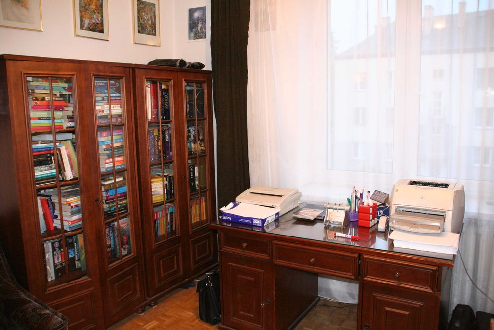 Zestaw 2x kredens plus 2x biblioteczka meble z okleiny naturalnej