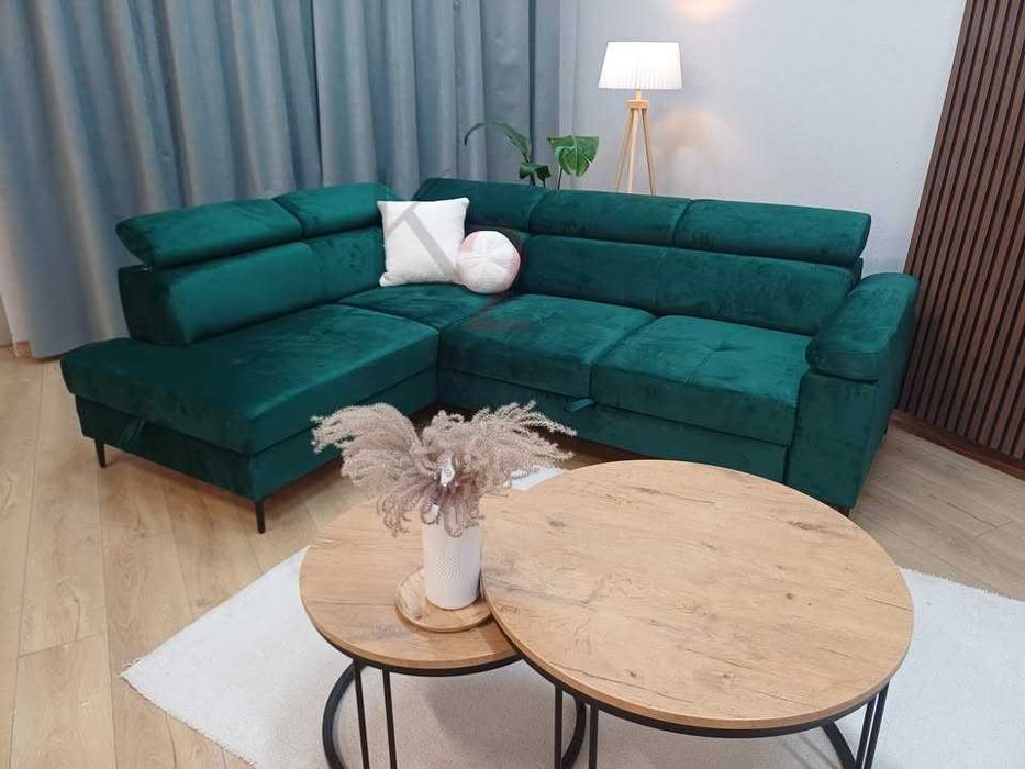 Narożnik Rimo USB Kanapa Sofa Rogówka do salonu Rozkładana ,Pojemnik