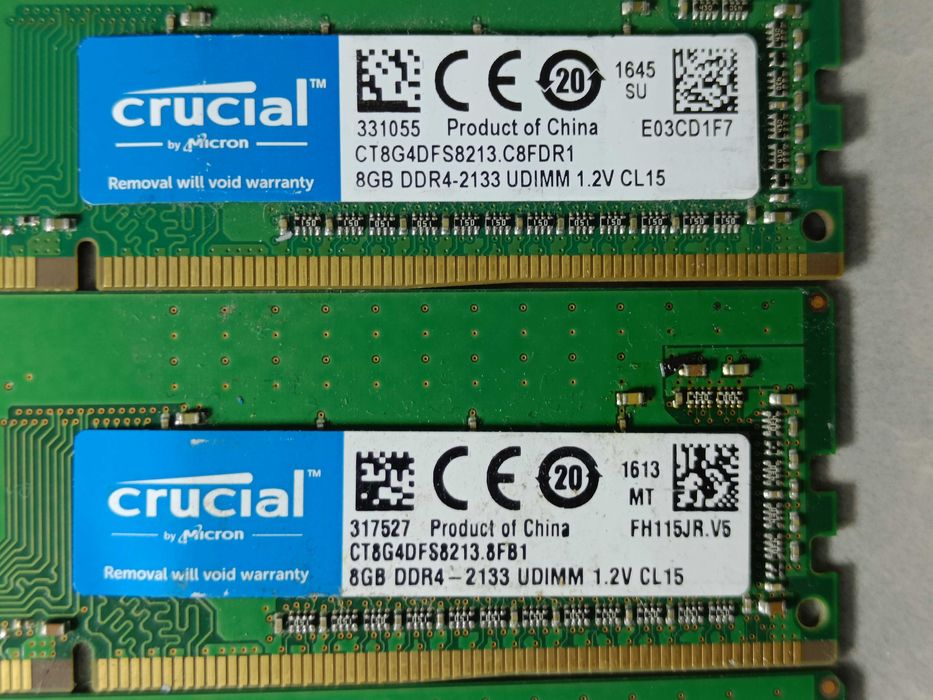 Оперативна память CRUCIAL Micron DDR4 8GB 16GB 2133MHz РОБОЧОМУ стані