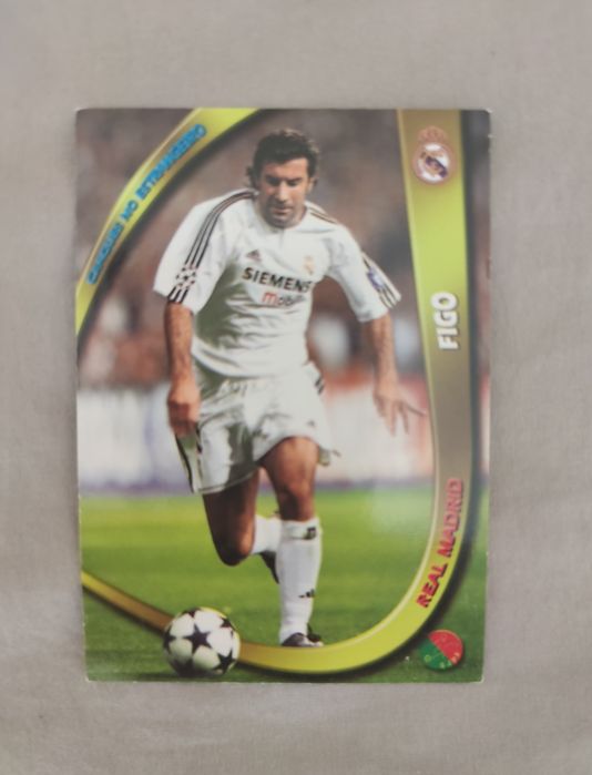 Cartas Panini Mega Craques Luís Figo Real Madrid excelente estado