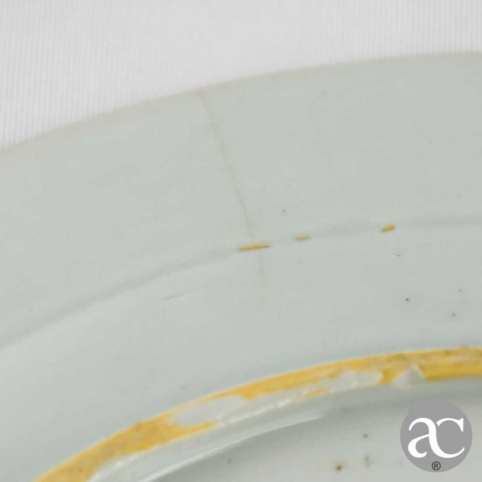 Grande Prato Porcelana da China, flores, período Qianlong, séc. XVIII