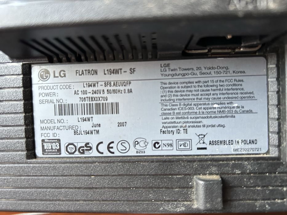 Monitor LG Flatron avariado441818584418232323