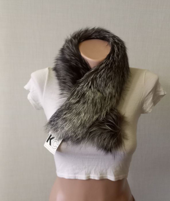 Опушка с чернобурки на воротник капюшон