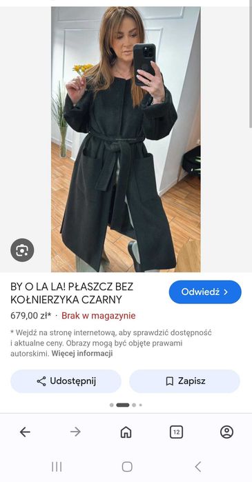 By o la la Płaszczyk flausz Było 679 zł
