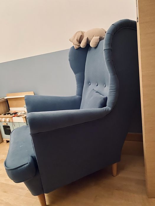 Fotel uszak niebieski