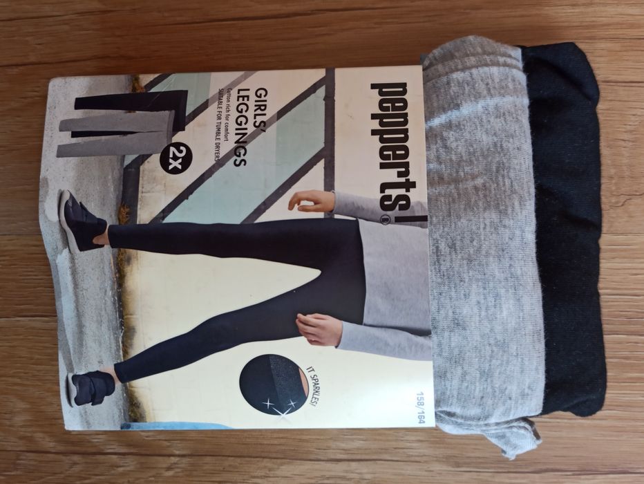 Nowe 2 szt. legginsy dla dziewczynki r. 158/164 cm