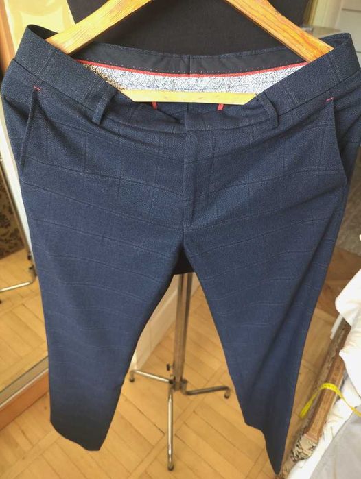 Джинсы брюки Steel & Jelly trousers Англия w32 stretch check navy