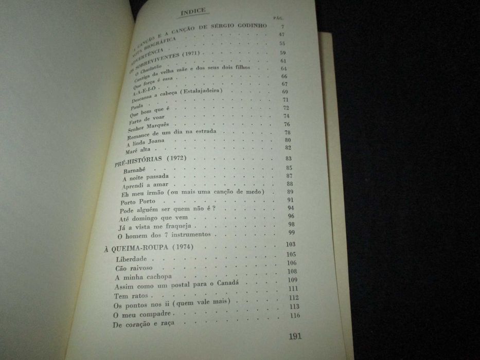 Livro Canções de Sérgio Godinho Arnaldo Saraiva