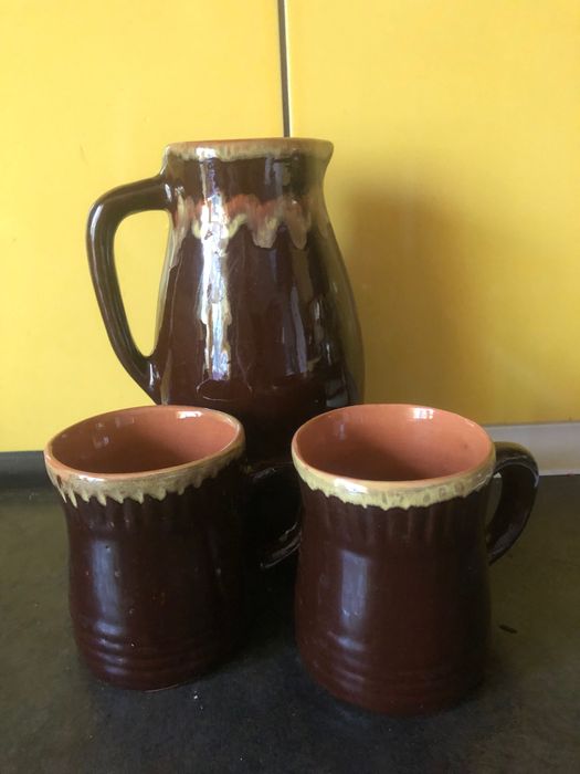 Керамічний набір глечик та чашки