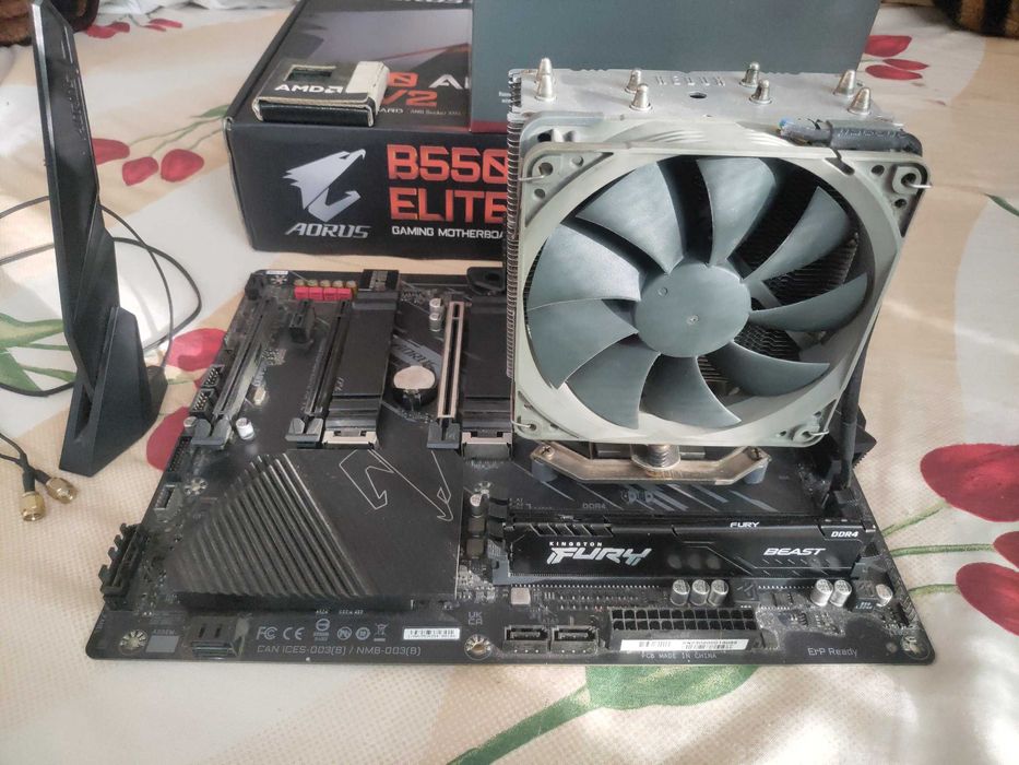 Комплект для пк: r5 5500, 16GB озу, материнка с wi-fi и охлаждение