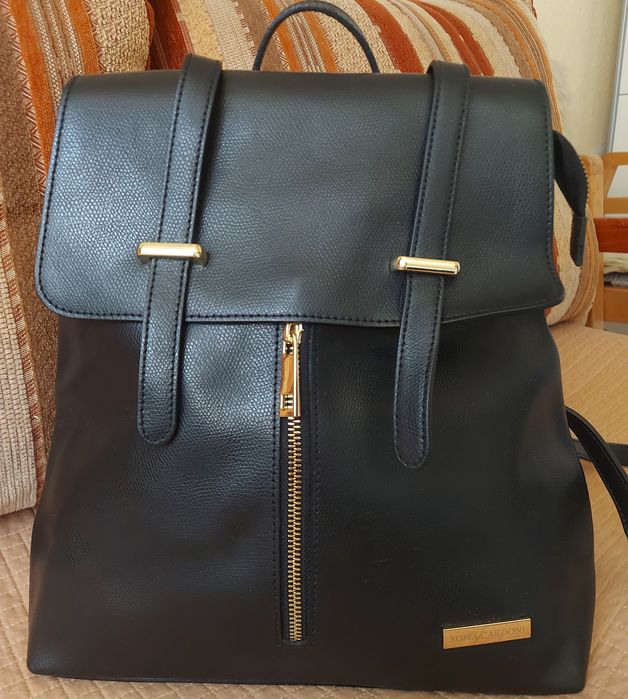 Sofia Cardoni skórzany czarny plecak skóra naturalna made in Italy